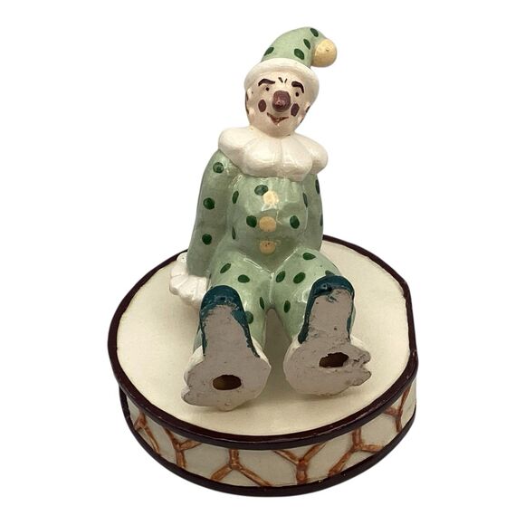 Pair Of Vintage Ceramic Circus Clowns W/Drum Theme Pottery Co Hollywood CA 7.5in - Picture 4 of 13